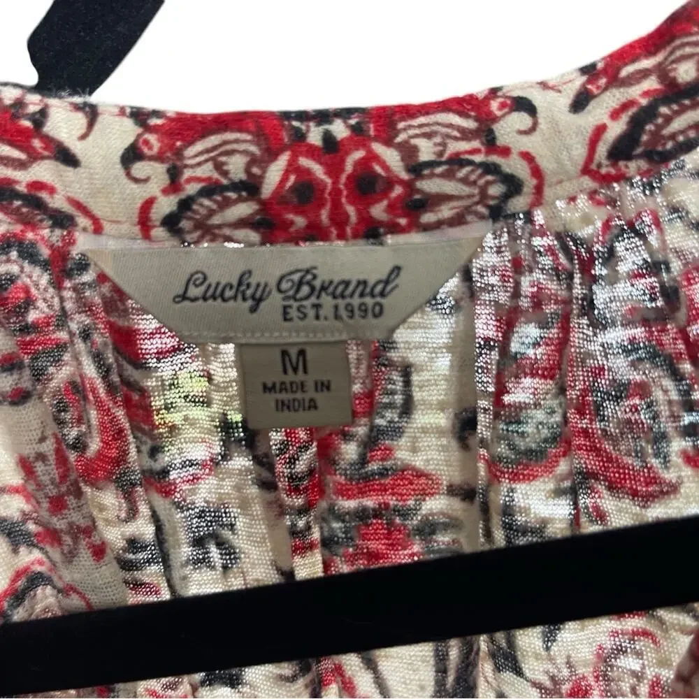 Madewell Multicolor Boho Peasant Festival Top, Relaxed, Summer, Weekend, M - Picture 7 of 8
